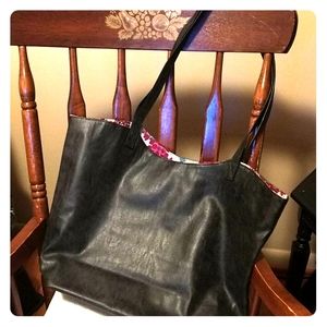Slate faux Leather tote
